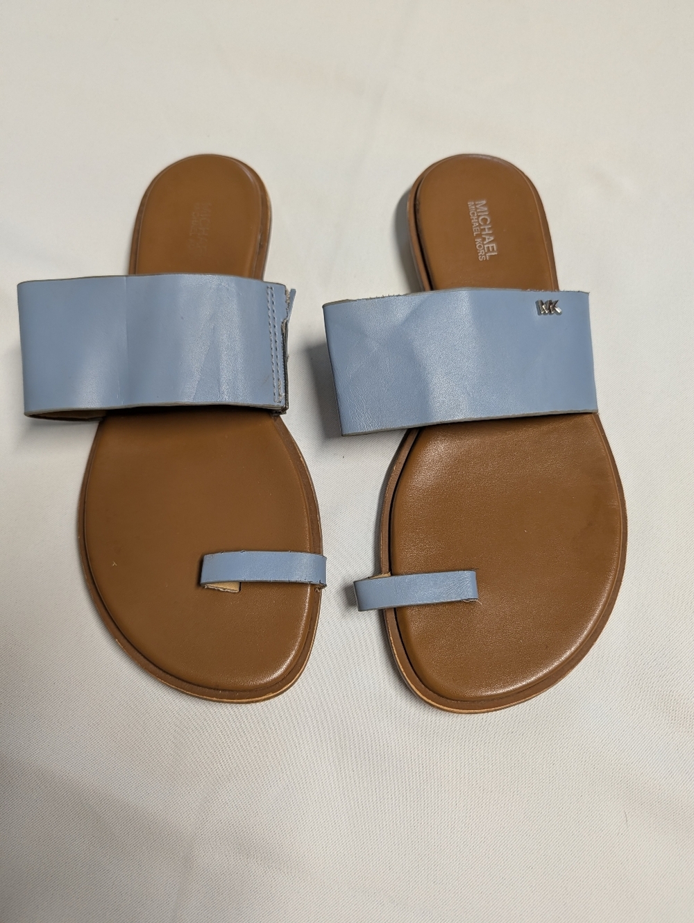 Michael Kors August Blue Slide Sandals for Women Size 10